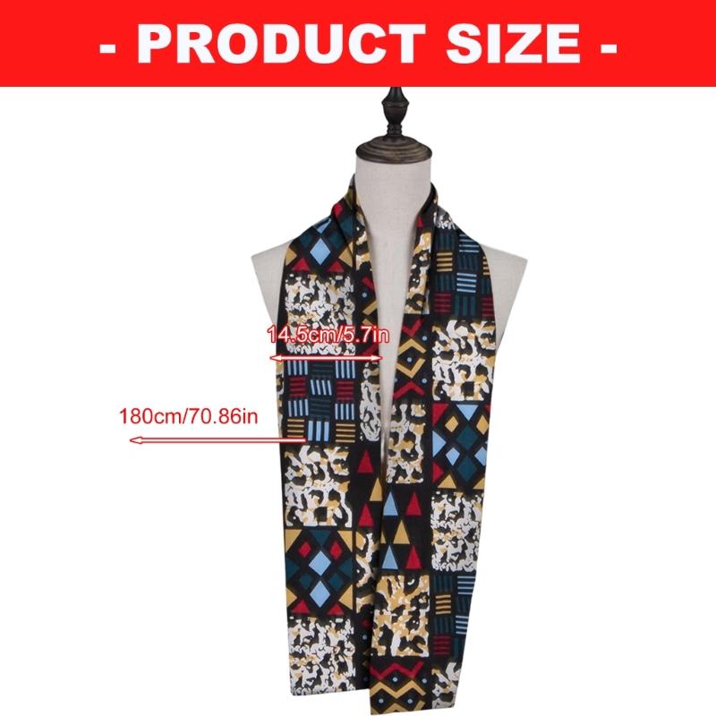 African Kente Print Scarf Stole Sash For Women Men Unisex Fashion Accessory Shawl Cotton Scarf for Black History Month