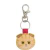 Leather Orange Cat Keychain Cartoon Animal Leather Cat Keychain Ginger Cat Pendant  Backpack Decor