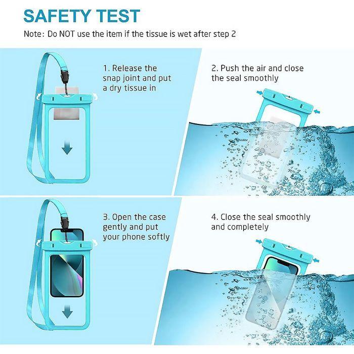 2x Housse Étanche pour Xiaomi 15 Ultra Xiaomi 14 14T Pro 13 12 Redmi A5 A3 A2 14C 13C 12, Protection IPX8 Bordure Turquoise