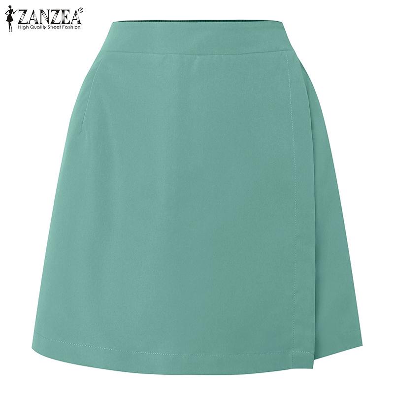 ZANZEA Damen-Shorts, lässig, elastische Taille, lockere Sommer-Shorts