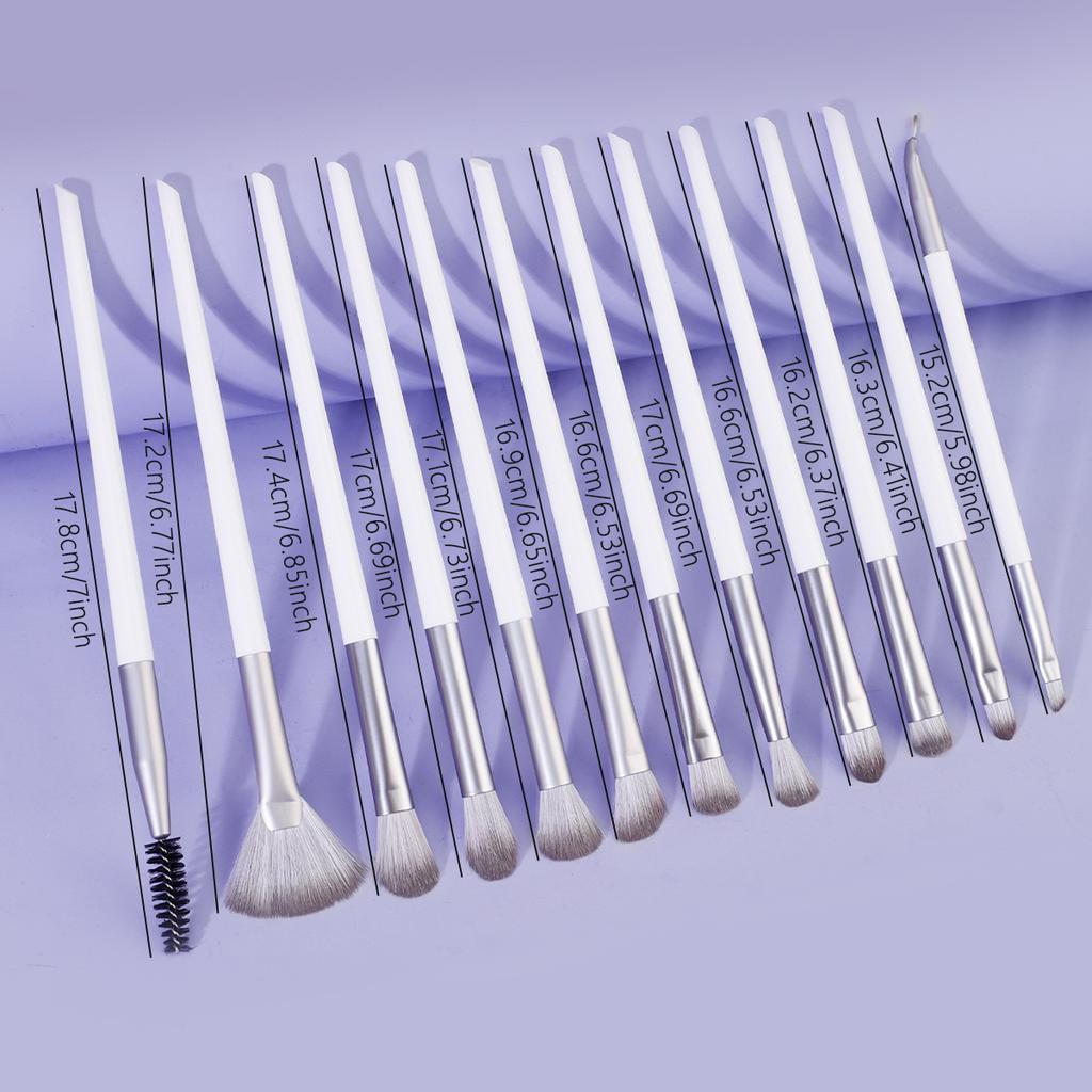 12pcs Eye Detail Makeup Brushes Pony Hair Precision Eye Shadow Lying Silkworm Brightening Eyeliner Applicator Small