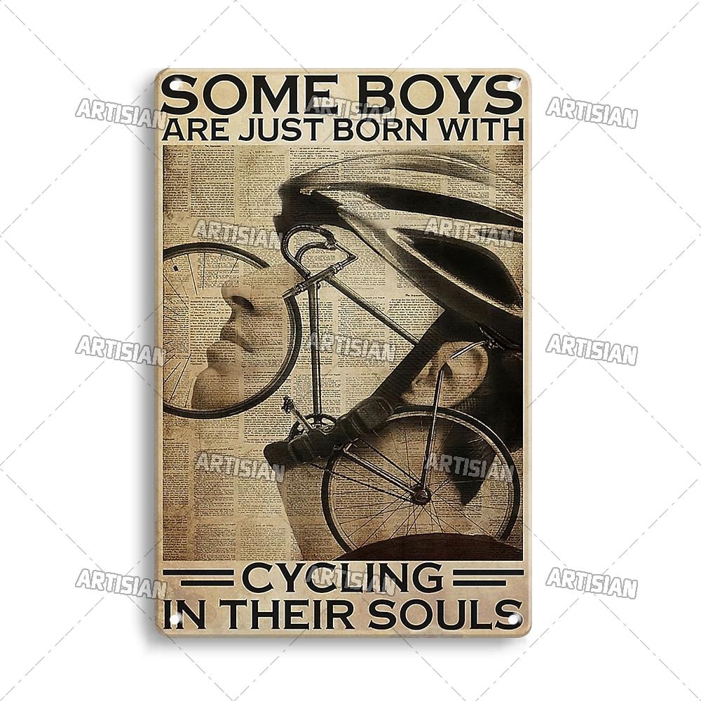 Artisian Cycling Metal Sign Bicycle Tin Plaque Bike Decorative Poster Wall Decor Garage Bar Pub Club Hotel Cafe Kitchen Home
