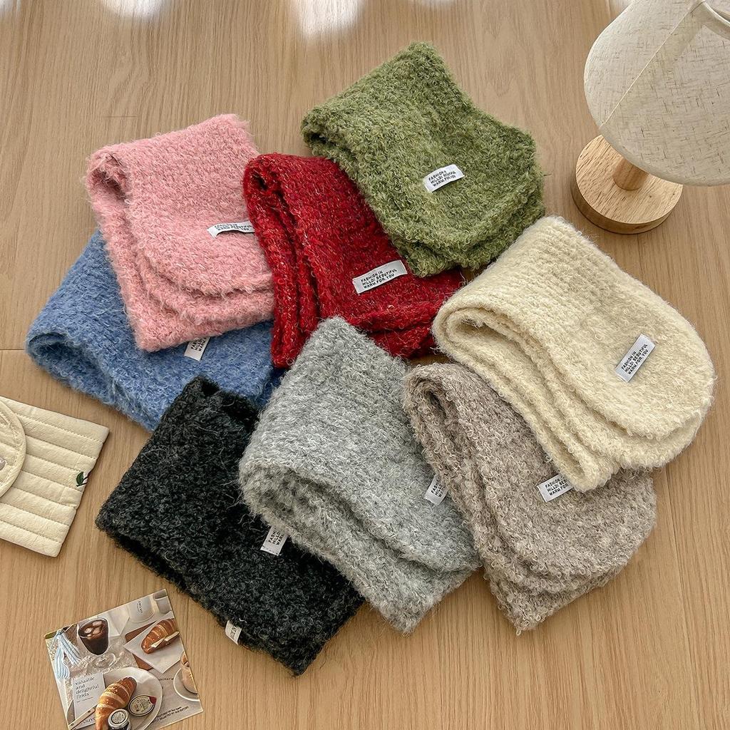 Women's High-End Blue Wool Scarf: Versatile Winter Fashion, Warm Snood, Korean Style Trend