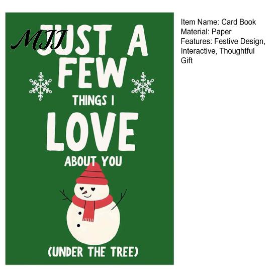 Christmas Surprise Gift Card Book, 10-Page Holiday Holder with Write-On Creative Organizer Notes, Festive Paper Booklet for Xmas Exchange, Stocking