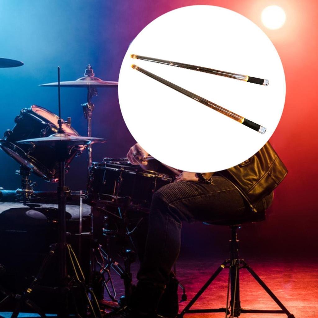 2 Pieces Lights Up Drum Sticks Glow Tip Drumsticks Lightweight Cool Percussion