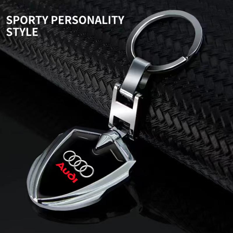 

1Pcs Car Emblem Stying Metal Key Rings Shield Shaped Keychain For Audi Q3 Q5L Q7 Q2L S4 S5 S6 S7 S8 TT RS3 RS4 A6L A4L A3 A4 A7 A5 B5 B6 B7 B8 B9 8P audi