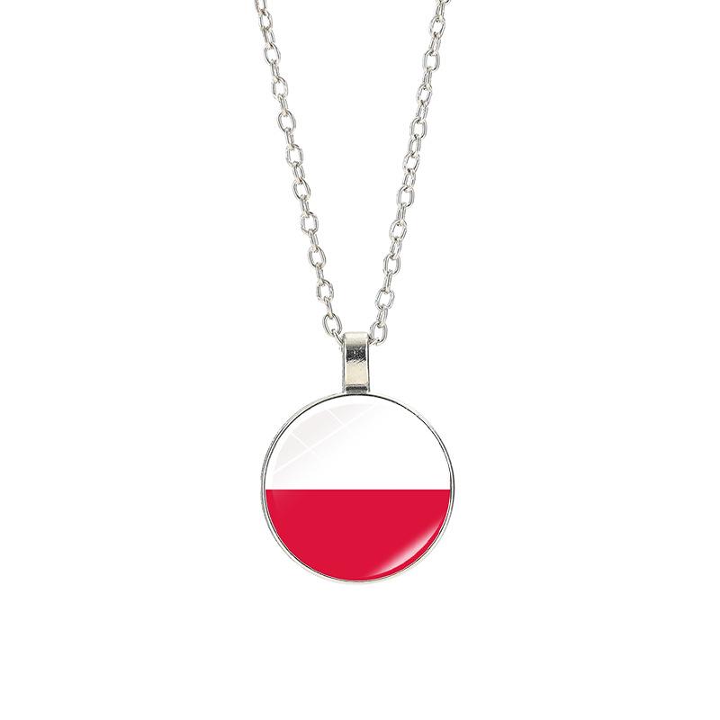 World Cup Top 32 National Flag Necklace - Football Pendant for Men & Women