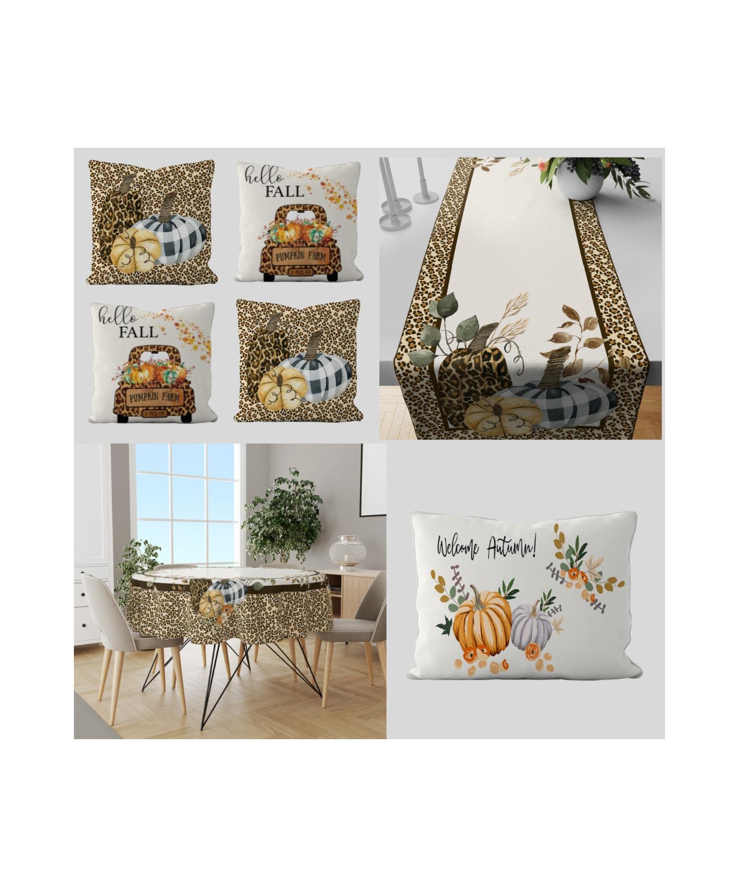 

Fall Pumpkin 140 см скатерть для круглого стола, бегун, набор наволочек (7 ШТ.)