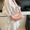 Vertical striped bag women's bag large capacity commuter solid color simple shoulder bag versatile small fresh crossbody bag