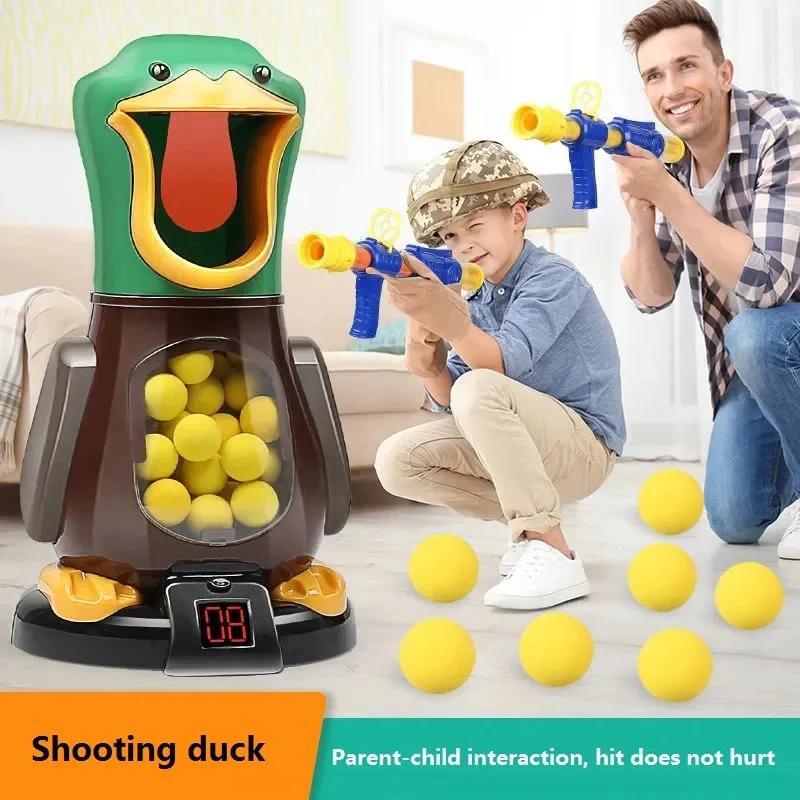 Two-Man Match Competition Shooting Beat Me Duck Toys Air-powered Gun Soft Bullet Ball Electronic Scoring Battle Games Toys Gifts