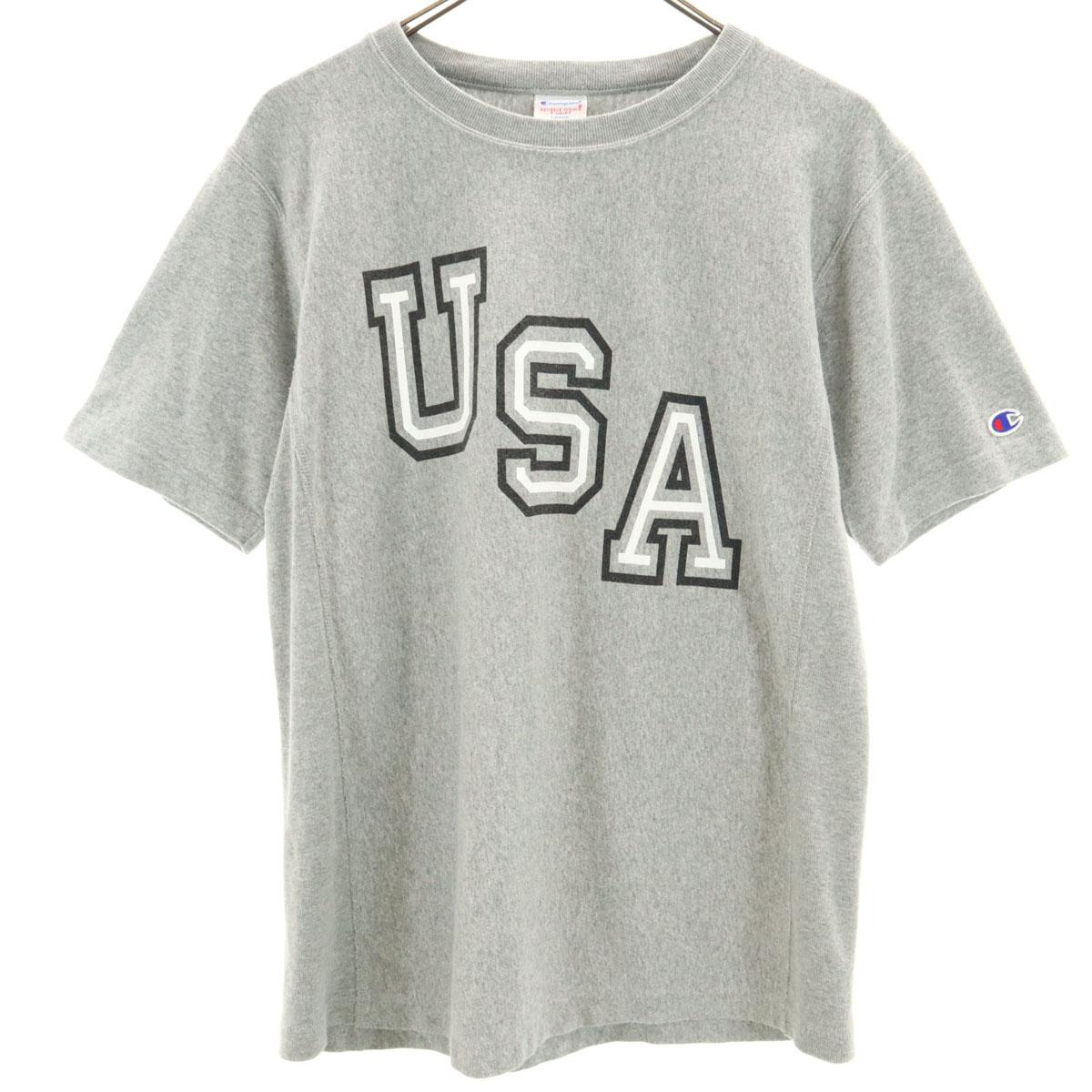 

Champion USA Принт Футболка с коротким рукавом Тяжелая L Серый Мужская Б/у