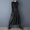 Plus Size Black High Waist Vintage Stripe Casual Spring Autumn Loose Long for Woman Skirts Womens Skirt