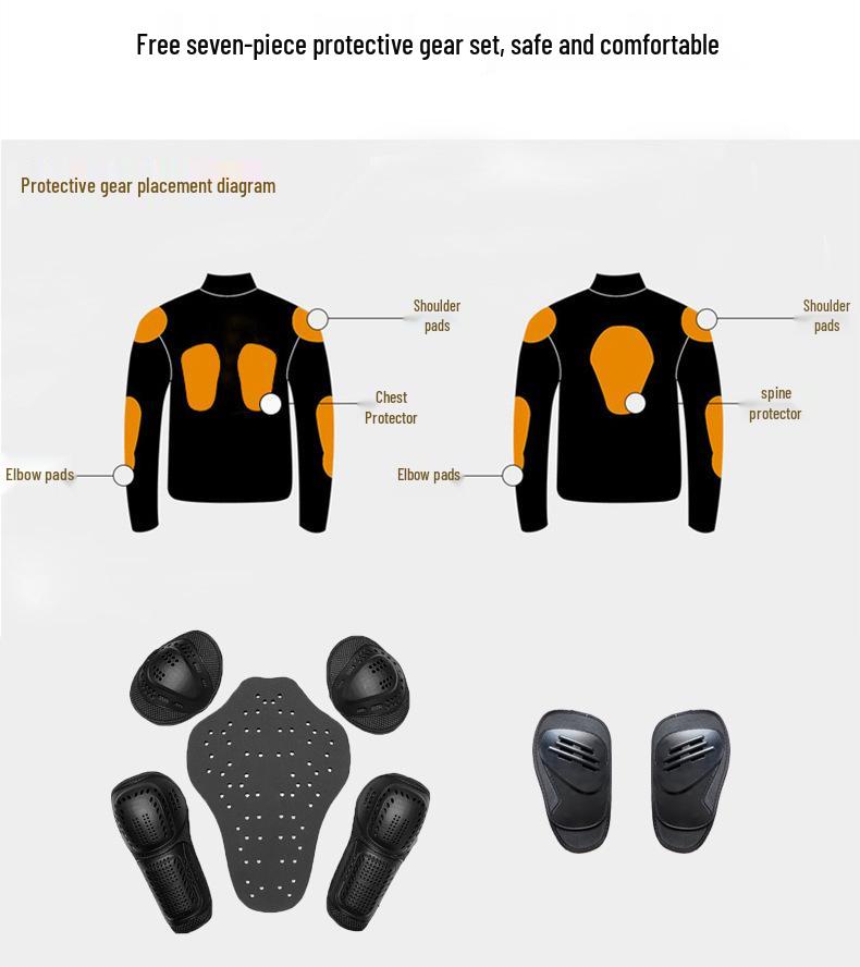 Men's All-Season Windproof Motorcycle Racing Suit: Protective, Warm, Anti-Fall Riding Jacket