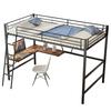 Strong Carrying Capacity Children Bed with L-shaped Bookshelf Ladder Metal Frame Loft Bed Home