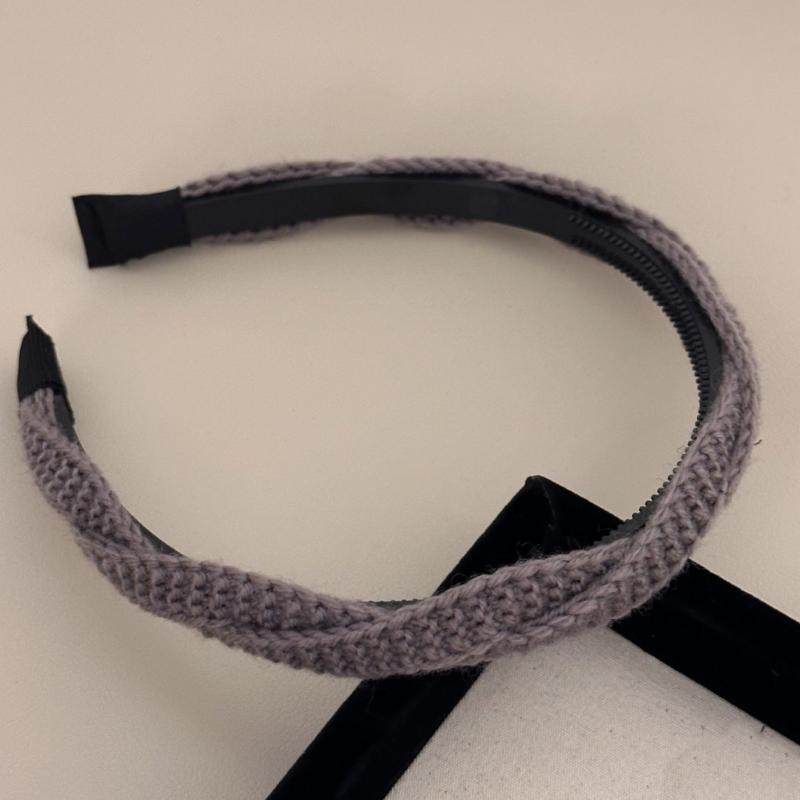 Elegant Crochet Hairband Simple Headband for Daily Wear Women Girl Hairhoop Maillard Style Headband for Face Washing