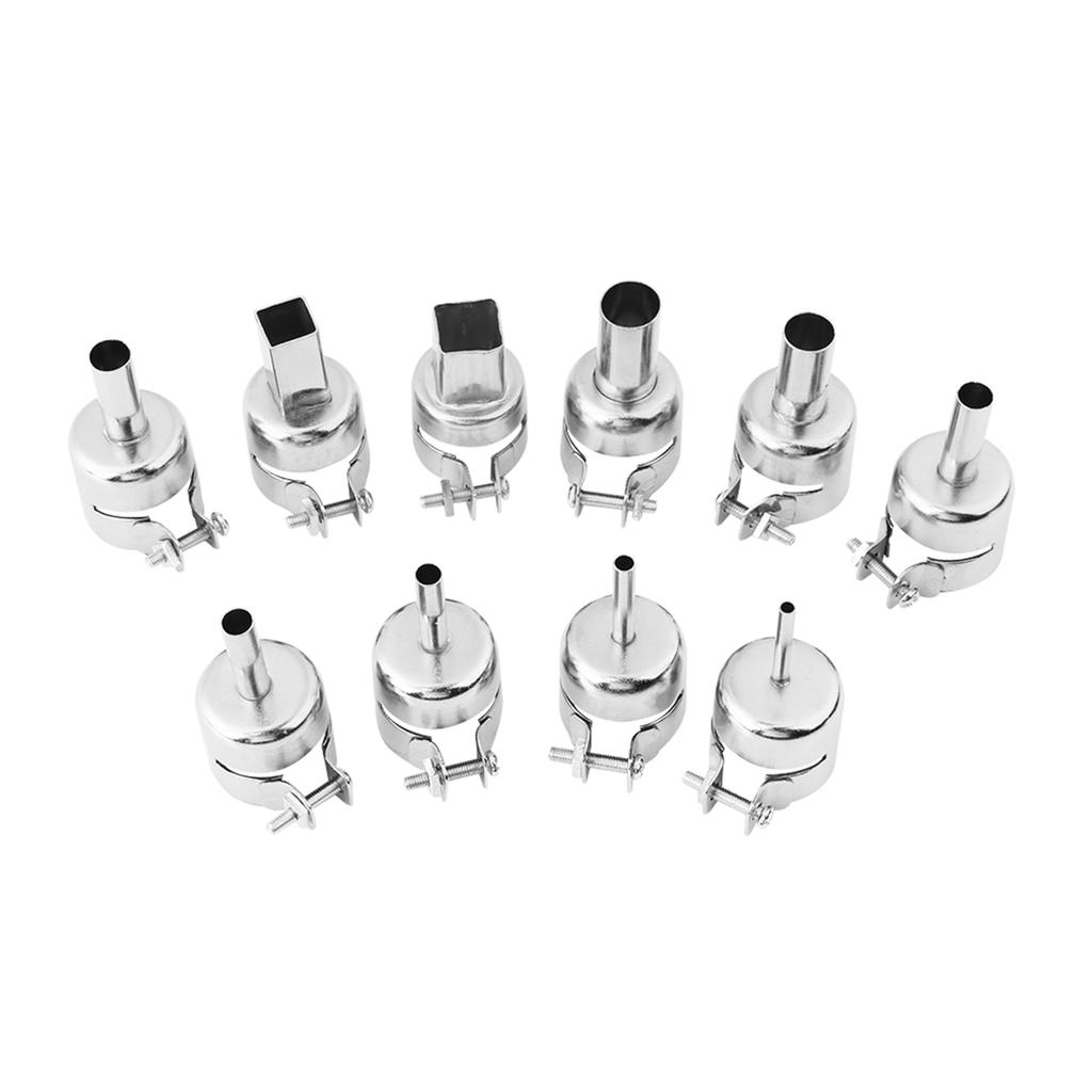 10pcs Set Heat Gun Nozzles Kits For Hot Air Soldering Station Repair Tools
