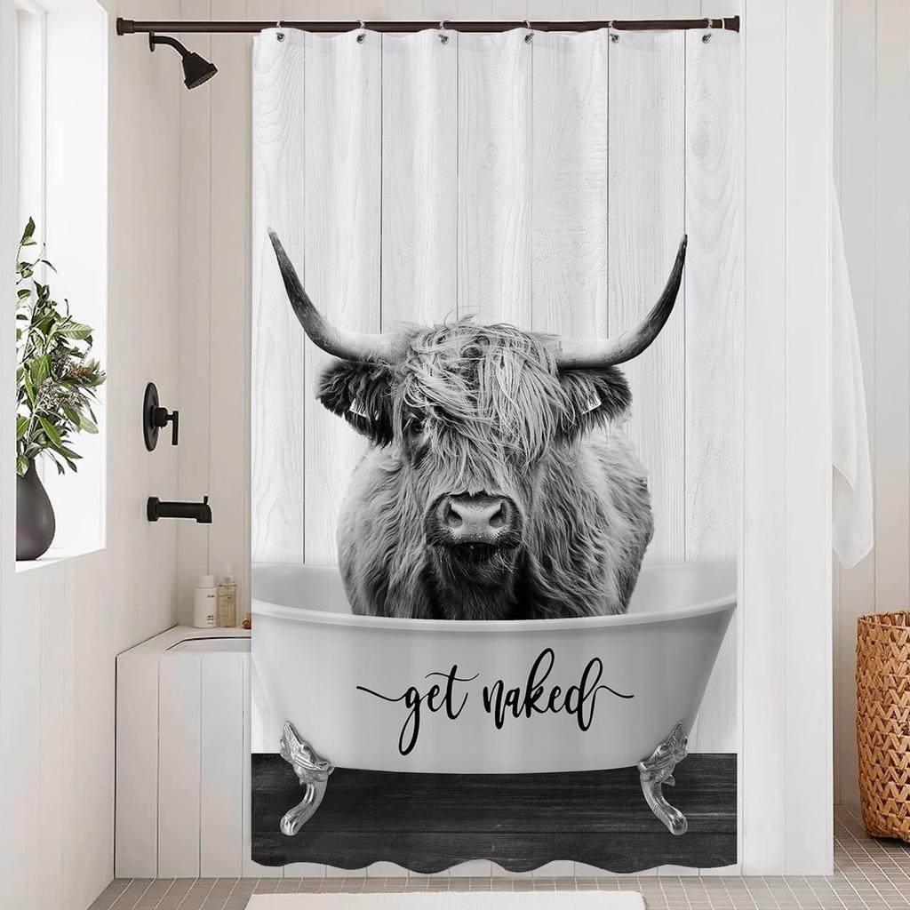 Skull Gothic Skeleton Shower Curtain, Goth Black Floral Rose Decor For Bathroom, Halloween Artistic Waterproof Washable