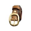 Women's Korean-Style Leather Belt Vintage Crumpled Trendy Brass Buckle Genuine Leather New Pure Cowhide All-Matching Jeans Belt