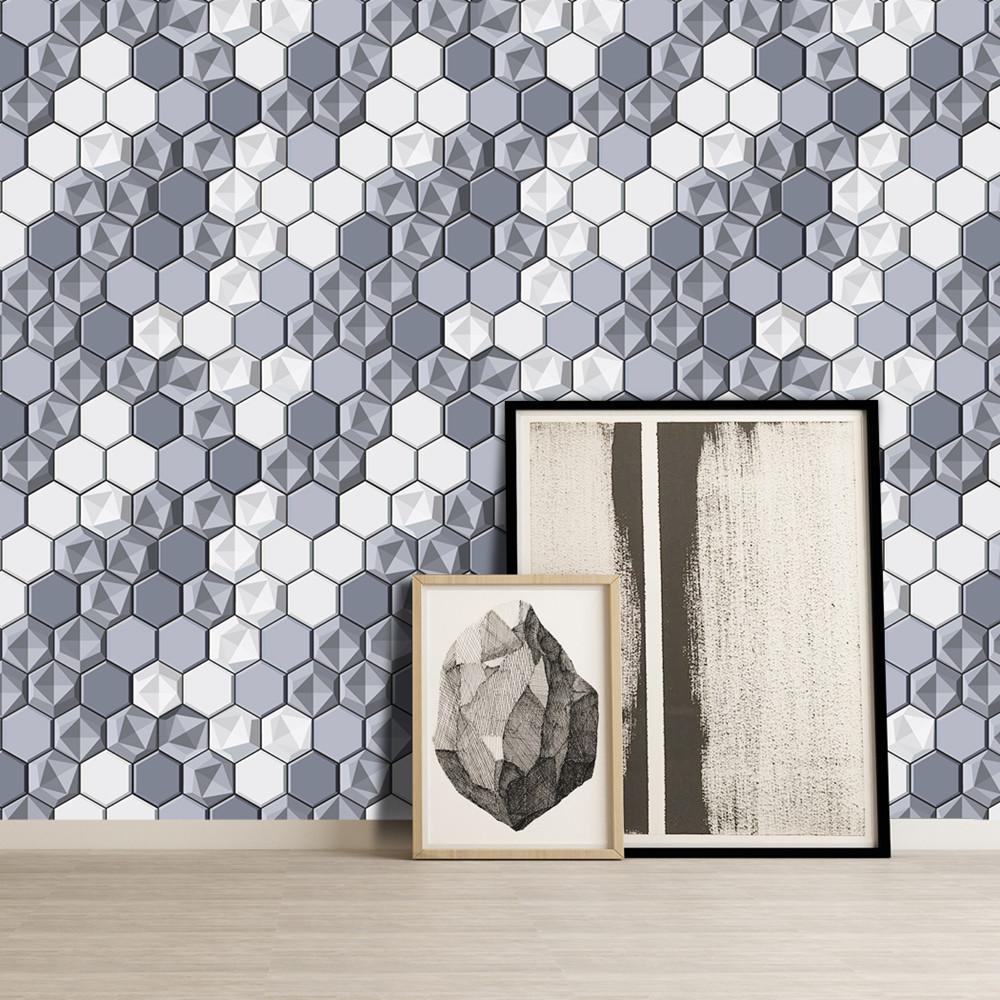 Modern Geometric Vinyl Self-Adhesive Peel And Stick Wallpaper - Bedroom Living Room Decor Sticker for Home Wall Design