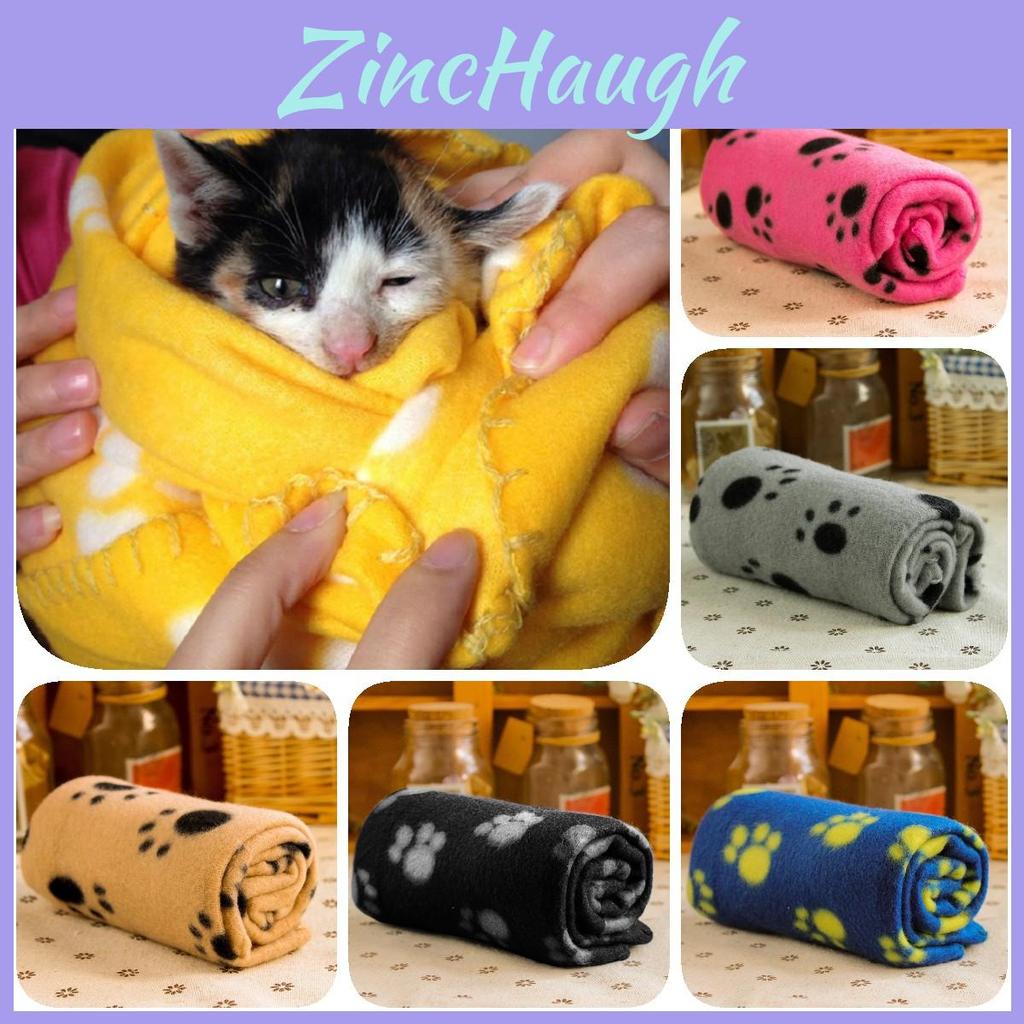 Luxurious Reversible Pet Blanket For Dogs Cozy Fleece With Paw Print Patterns