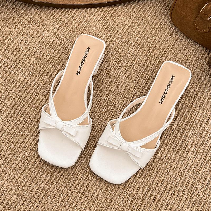 Coarse Heel French Cool Slippers Women's Summer Wear 2025 New Fairy Temperament Evening with Skirt High Heel Strappy Sandals