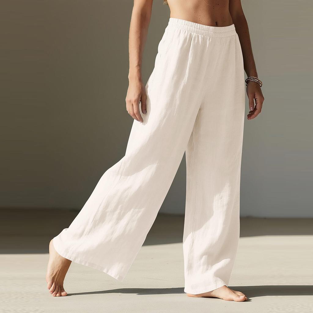 Women's Casual And Fashionable Color Loose Pants With Pocketes