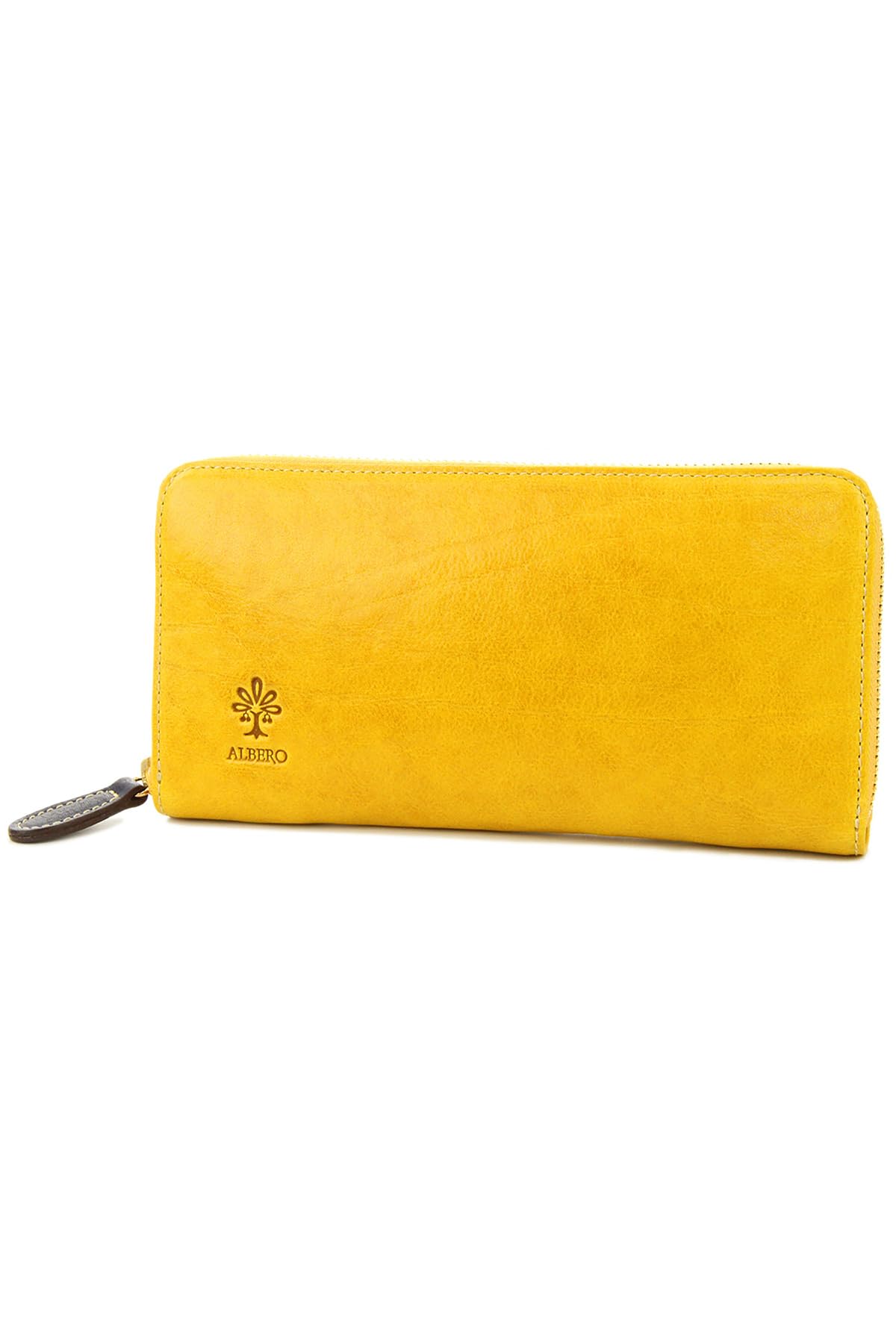 

ALBERO Long Wallet with Round Women s Zipper, Yellow, AL-6409-42