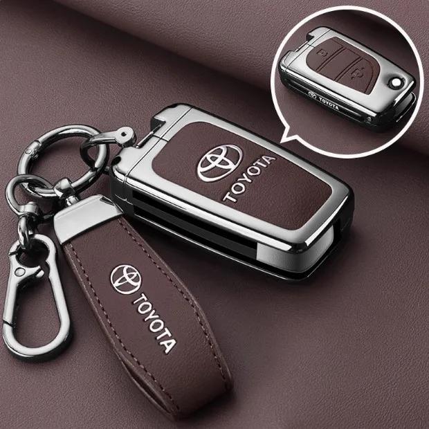 Car Key Case Cover Shell for Toyota Corolla SE 2023 Camry 50 55 TLC200 Yaris Land Cruiser Prado150 RAV4 Compatible with Multiple