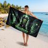 Monster Energy Kişiye Özel İsim Yazılı Plaj Havlusu, Yumuşak Emici Havlu Plaj Havuz Seyahat Kişisel Hediye