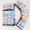12Pcs/Set Sweat Absorbent Pocket Plaid Square Towel Men's Cotton Handkerchiefs  Wedding Season