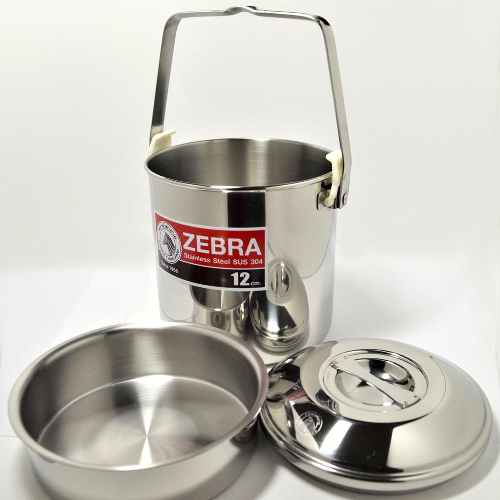 Zebra Stainless Steel Loop Handle Billy Can Pot, 12cm, 1516120