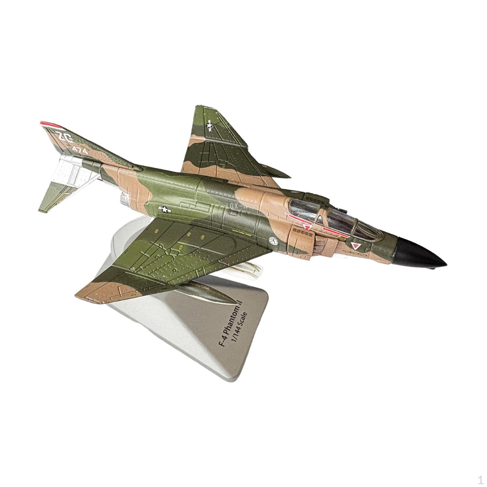 1:Модель истребителя F4 в масштабе 1:144, самолет из сплава с подставкой, игрушечный симулятор самолета