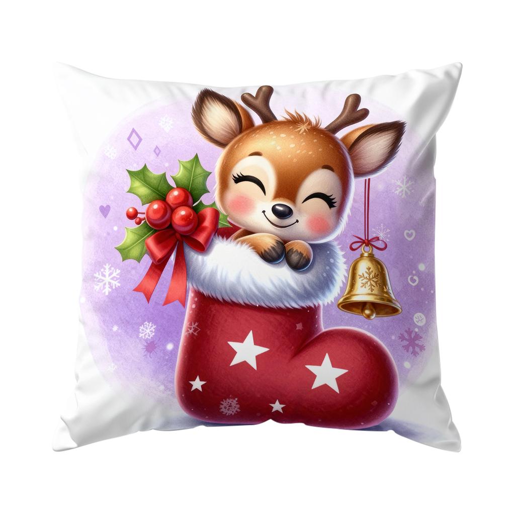 Christmas Socks Theme Pillowcase Bedroom Sofa Cushion Cover 100% Polyester Living Room Soft Cushion Pillowcase Home Decor
