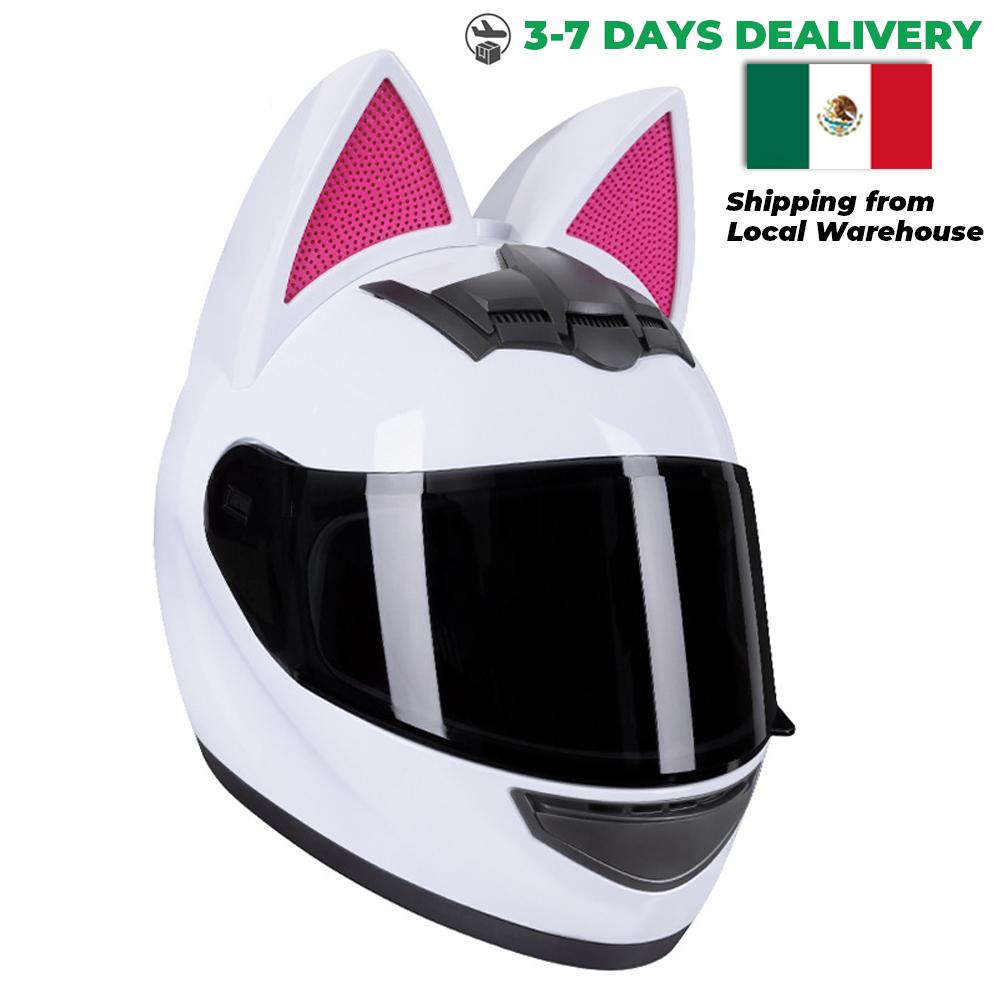 Motorcycle Helmet Moto Cat Ears Streamlined Helmet For Women Men Full Face Breathable Casco Moto Helmets DOT Approved