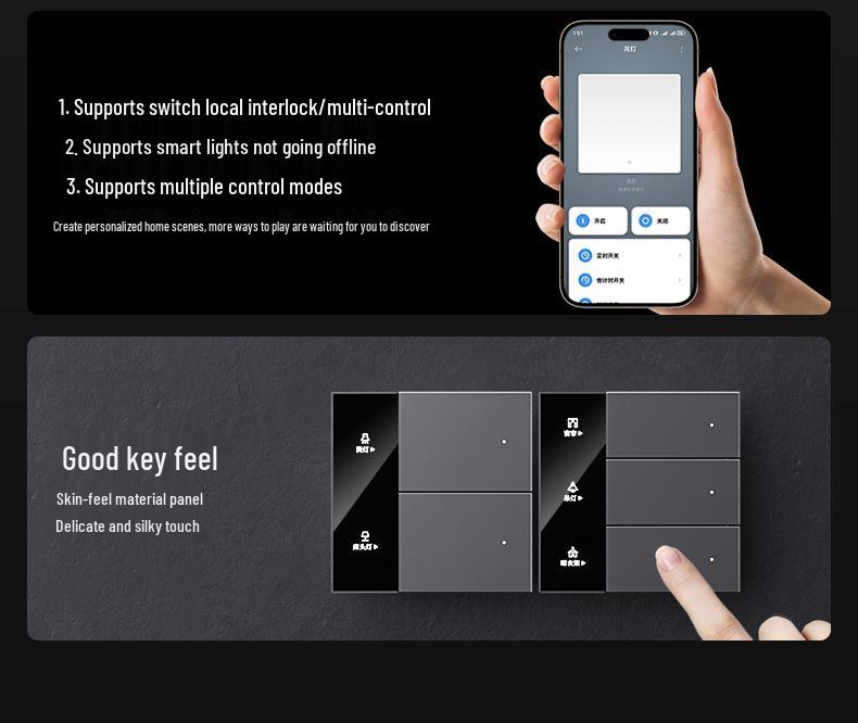 Przełącznik Smart Premium z Wyświetlaczem Ekranowym dla Aplikacji Mijia ze Sterowaniem Głosowym, Wersja Zero-N, Inteligentny Panel do Całego Domu