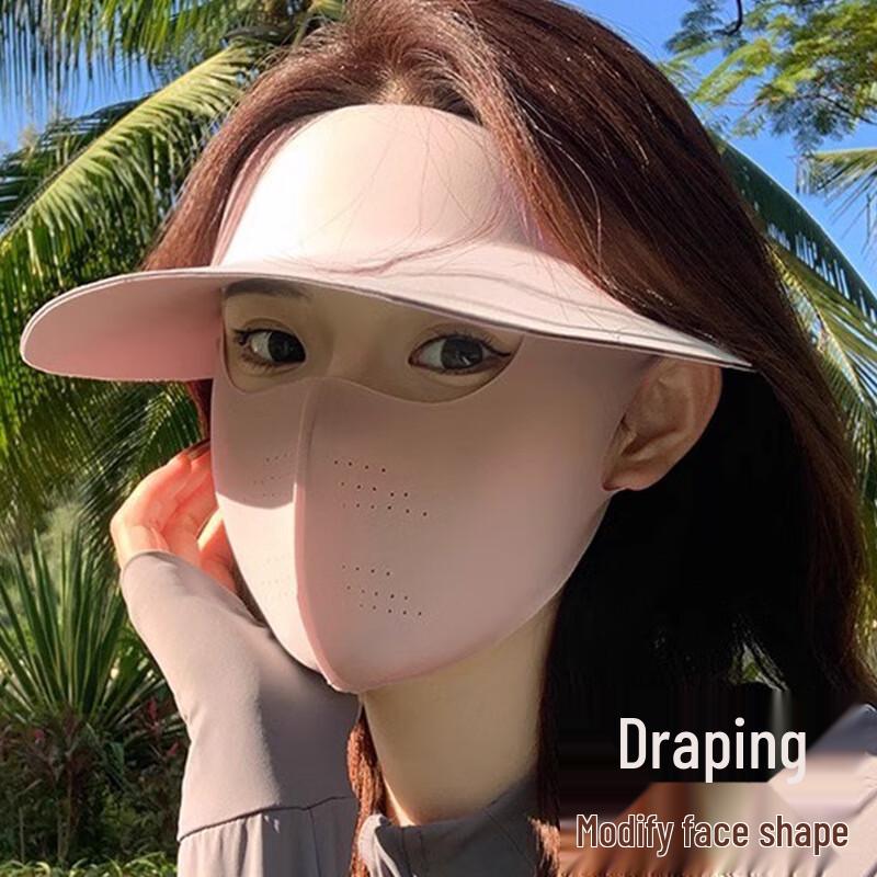 Women's Full Face & Neck Sun Protection Mask with Detachable Brim