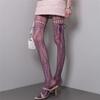 Women Patterned Fishnet Thigh High Stockings Suspender Pantyhose Garter Belt Tights Sheer Mesh Tights Pantyhose Hosiery