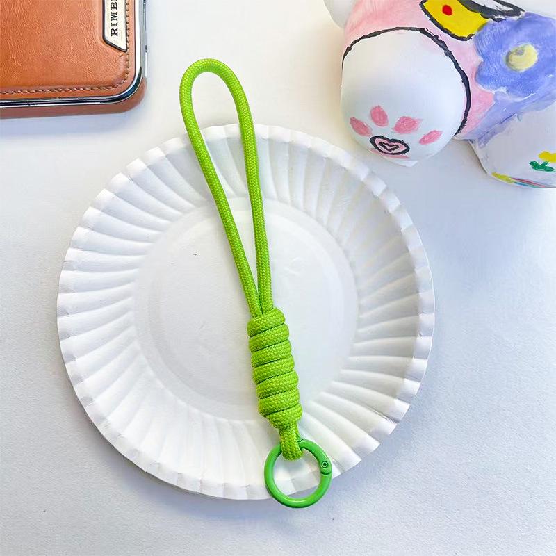 14CM Color Block Woven Plush Mobile Phone Lanyard & Anti-Lost Keychain Rope