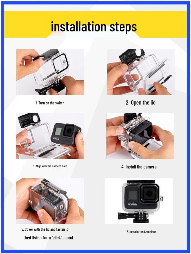 Waterproof Case for GoPro 13/12/11/10/9 Action Camera – Diving Sports Accessory