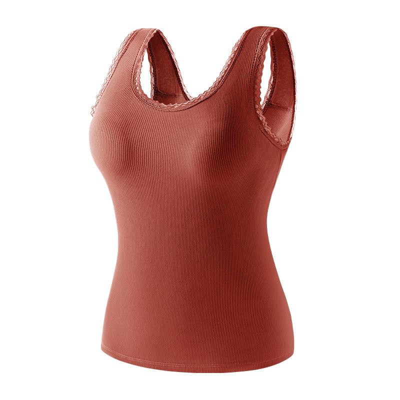 New Vest Women's Bottom Integrated Chest Pad Underwear Wide Shoulder Loose Free Vest Large Size Bra Integrated Enlarged