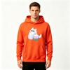 Men's Print Pullover Hoodie, Cute White Cat Anime Character Pattern Casual Sweatshirt for Daily Wear