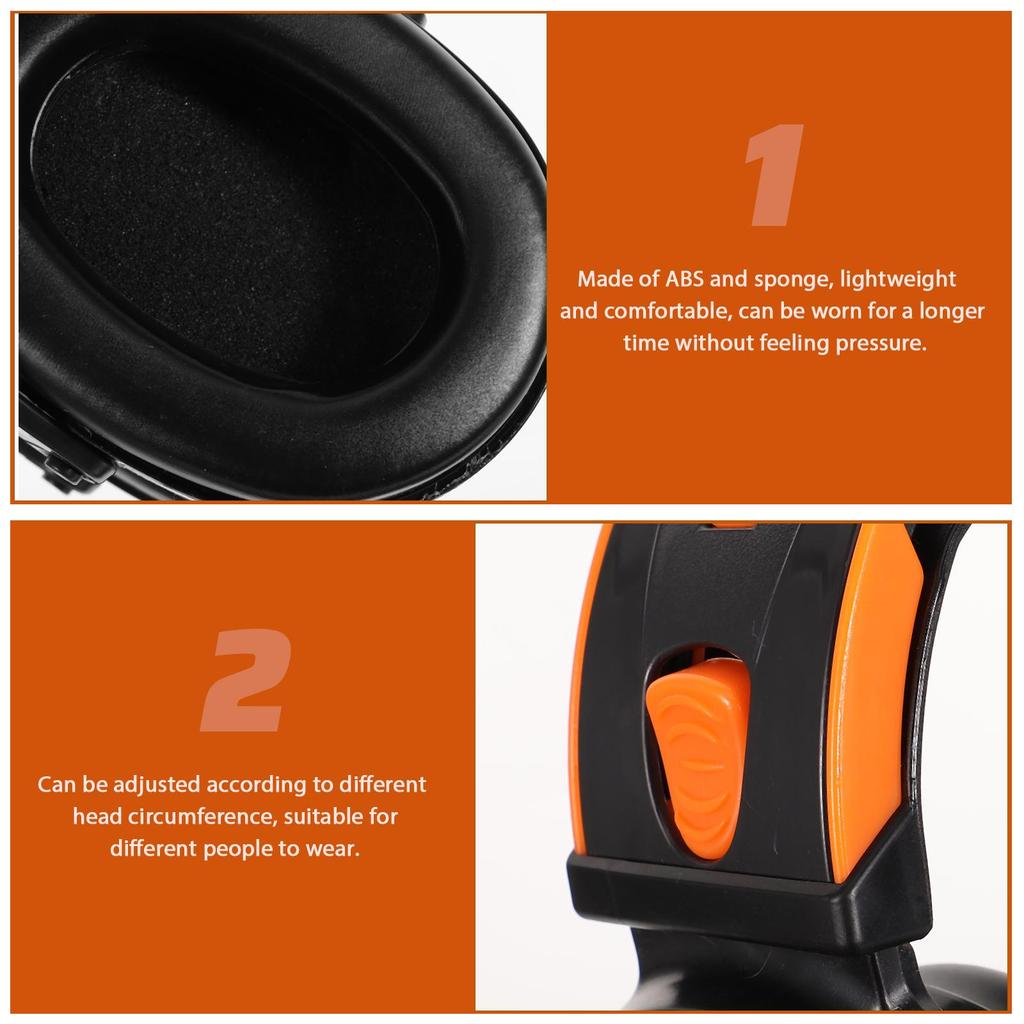 Adjustable Noise Canceling Headphones Soundproof Ear Protection Blocking Sleep Hearing Safety Black Earmuffs For Working