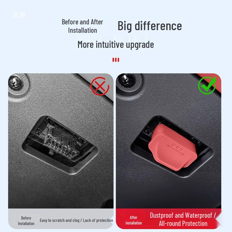 Universal Dustproof & Waterproof Silicone OBD Cover for Cars & EVs
