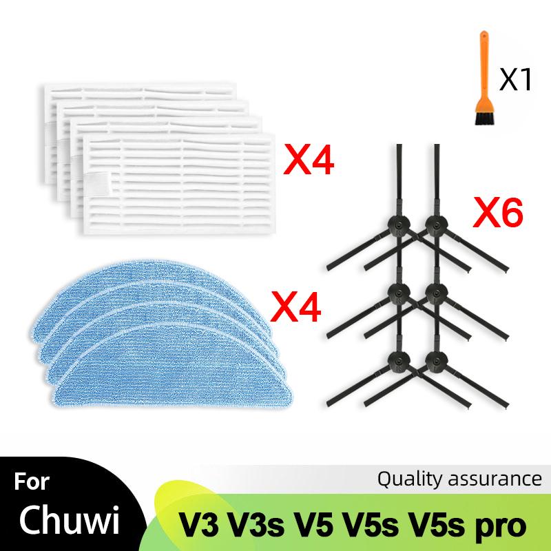 Für iLife Chuwi V3 V3s V5 V5s V5s pro V50 V55 x5 Roboter Staubsauger Teile Seitenbürste HEPA Filter Mopptuch Zubehör