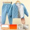 Autumn Winter Kids Sets Boys Girls Cotton Thickening Warm Tracksuit Clothing Toddler Solid Outfits 0-5 Years Baby Suits