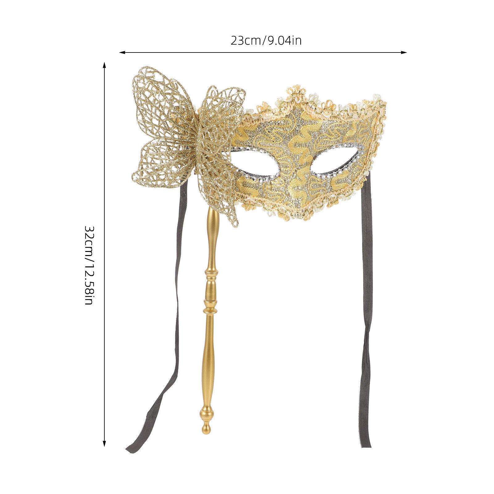 

Handheld Masquerade Mask for Women Elegant Silver Fancy Dress Party Prom Carnival Cosplay Dance Event Accessory Decor золотистый