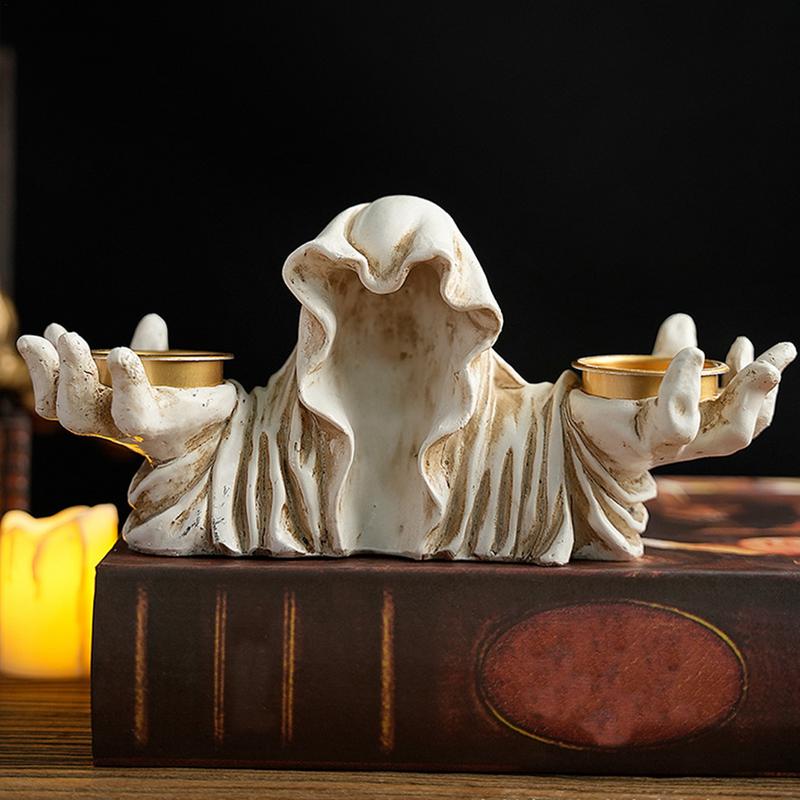Halloween Horror Ghost Tea Light Candle Holder Gothic Candle Holder Decoration Home Holiday Party Table Decoration