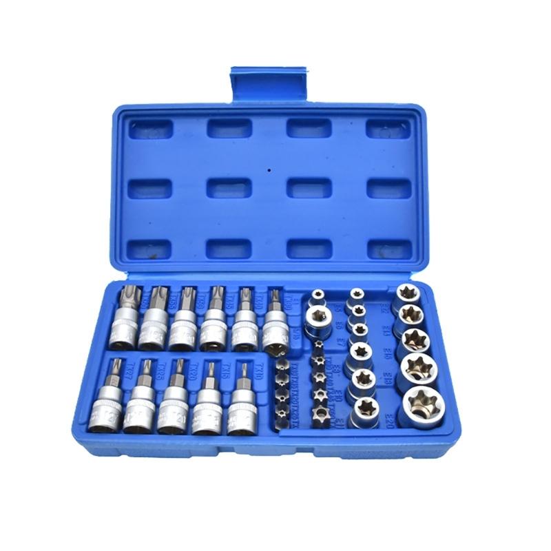 34Pcs Star Socket & Bit Set Electronic Safety Drill Driver Handheld Tool for Mechanics DIYer Enthusiasts Household Tasks