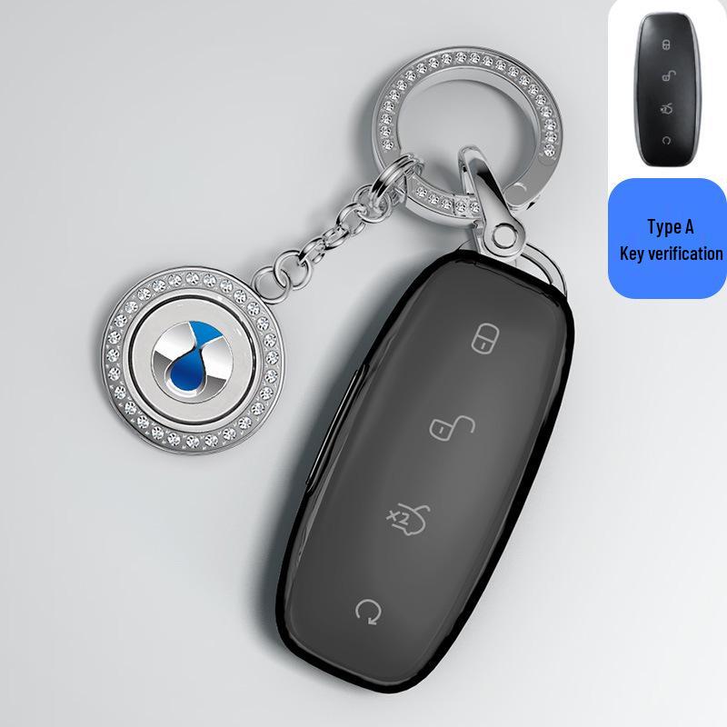 Denza D9 Key Case: 2022 Transparent Shell for Men & Women, Modified Card Car Package with Buckle