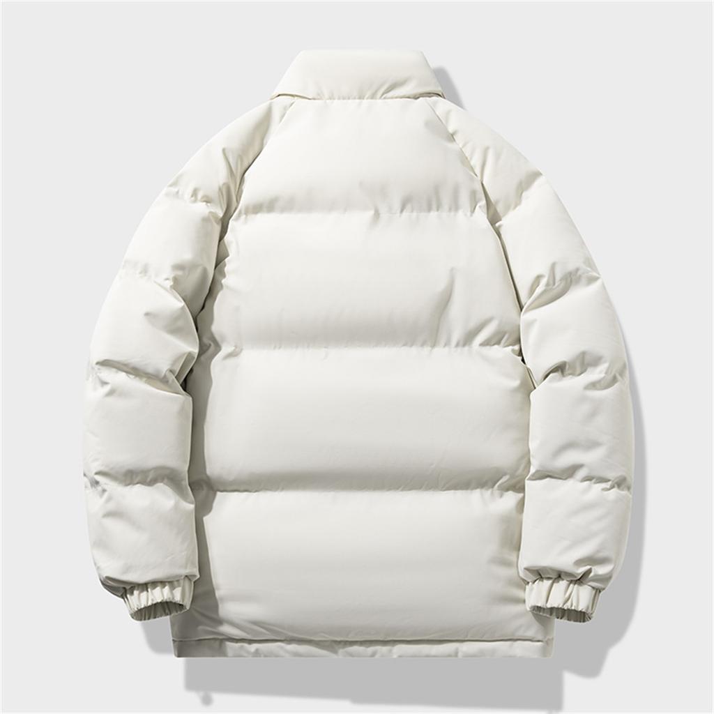 Unisex Oversized Cotton Jacket Faux Two-Piece Lined Patchwork Cotton Coat